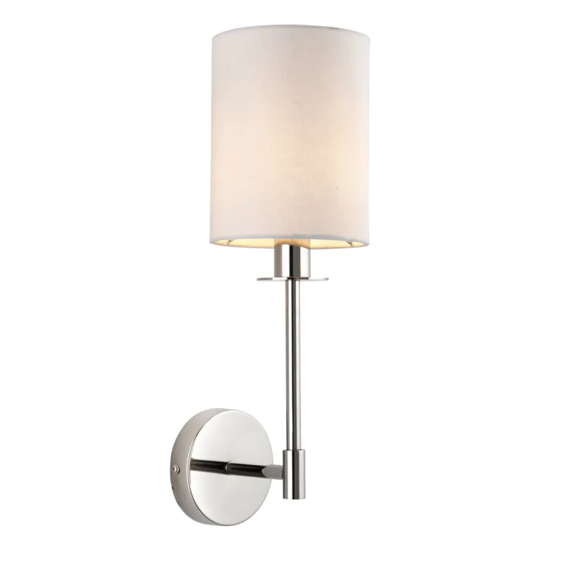 Popularny Kinkiet niklowany z białym abażurem 99497 z serii SANCERRE - Endon Lighting