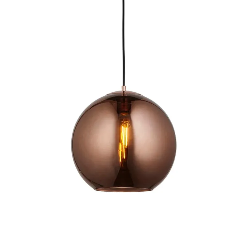 Tylko do końca tygodnia Lampa wisząca szklana miedziana kula 102930 z serii Boli - Endon Lighting
