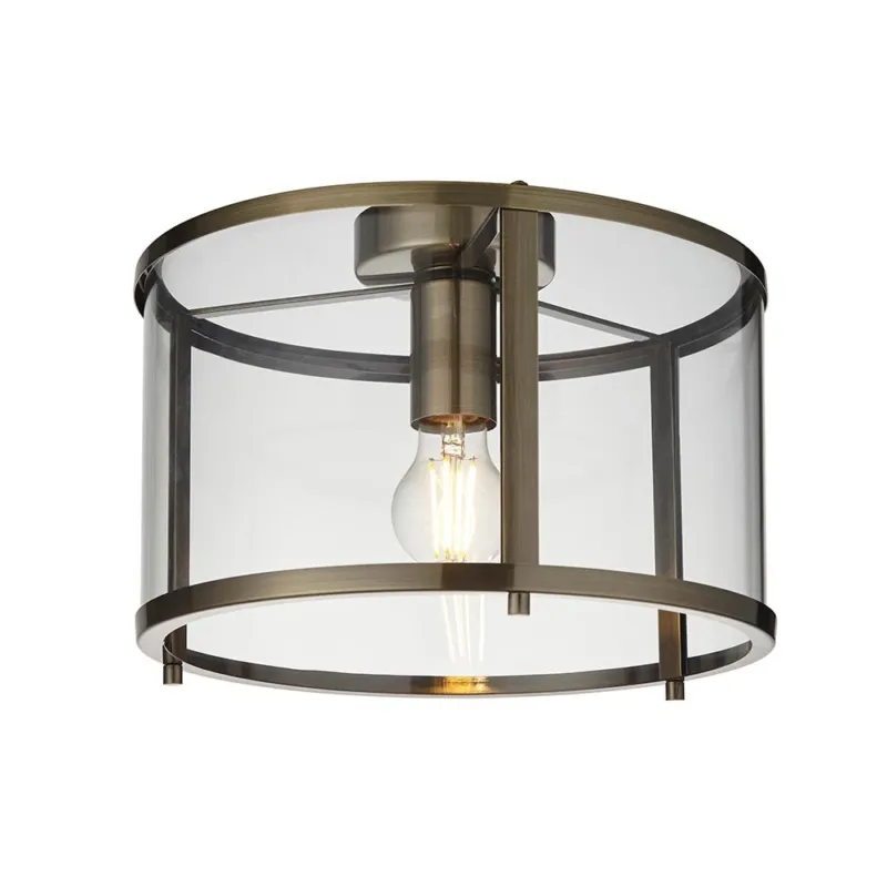 Plafon szklany mosiężny okrągły 64cm 103112 z serii HOPTON - Endon Lighting Premium