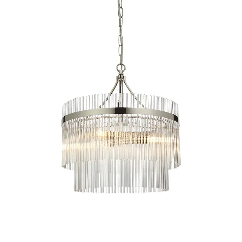 Lampa wisząca szklana niklowana 3-punktowa 104113 z serii Marietta - Endon Lighting Nowość