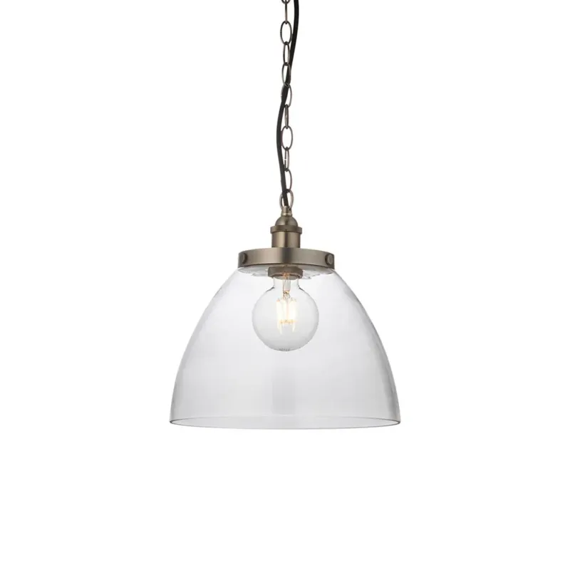 Oferta Lampa wisząca szklana srebrna 1-punktowa 106896 z serii Hansen Grand - Endon Lighting