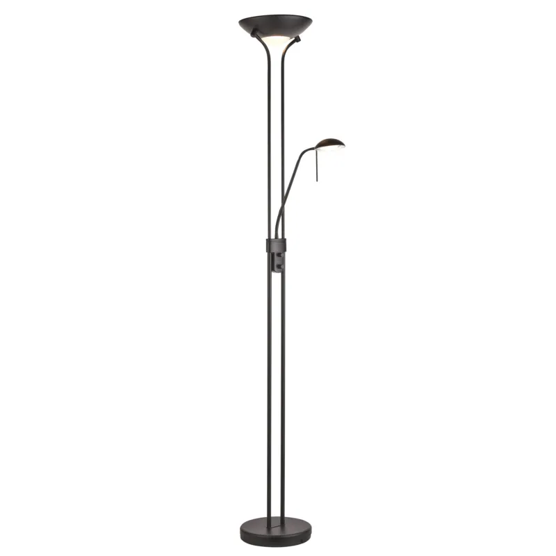 Sprawdź teraz Lampa podłogowa metalowa czarna z ramieniem do czytania 107738 z serii Rome - Endon Lighting