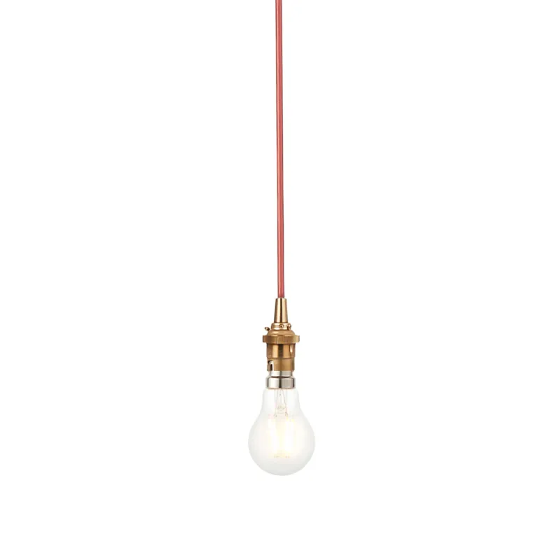 Tani Lampa wisząca mosiężna z czerwonym przewodem 111512 z serii Eltham - Endon Lighting