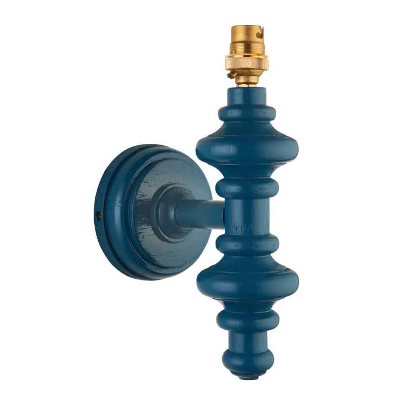 Kinkiet drewniany niebieski z mosiężnym detalem 111632 z serii CARNABY - Endon Lighting Wyjątkowa oferta