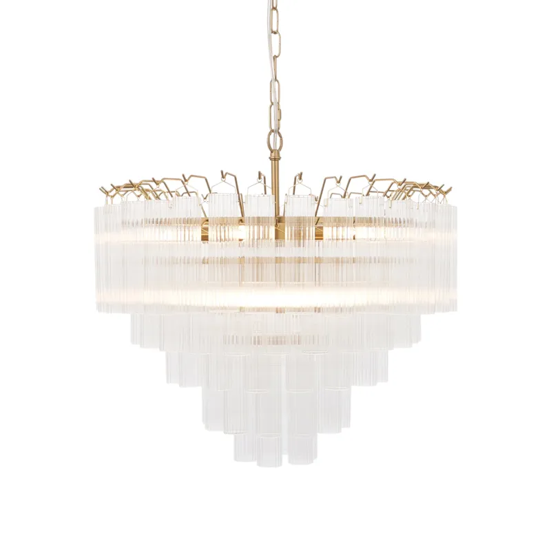 Żyrandol mosiężny szklany 12-punktowy 114199 z serii Toulouse - Endon Lighting Ostatnie sztuki