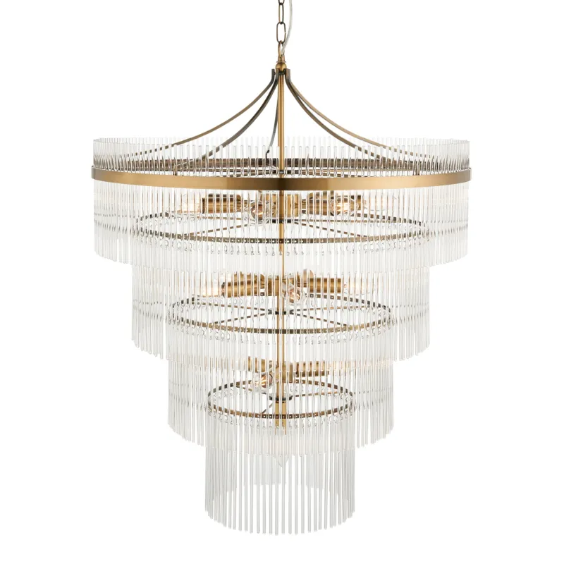 Żyrandol mosiężny kaskadowy szklany 16-punktowy 112576 z serii Marietta - Endon Lighting Kup online