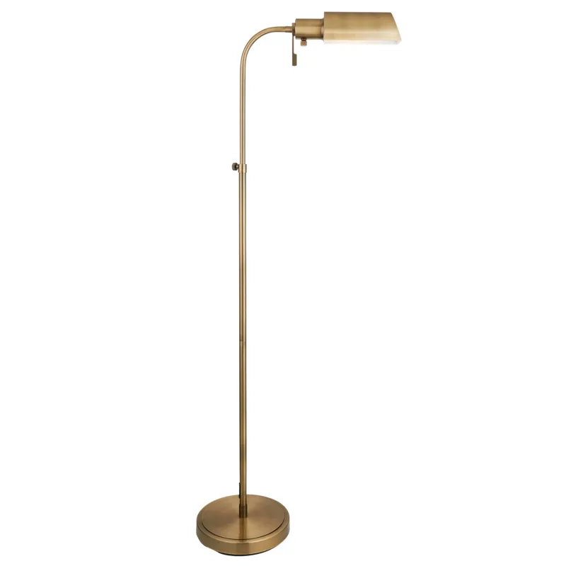 Lampa podłogowa metalowa mosiężna regulowana 114205 z serii Pharmacy - Endon Lighting Taniej