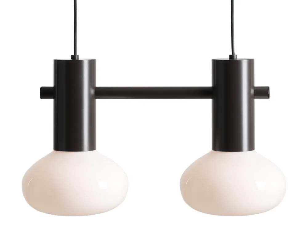 Aldex Lampa wisząca metalowa czarna z dwoma szklanymi kloszami 7000H28_S z serii FLO Wyprzedaż