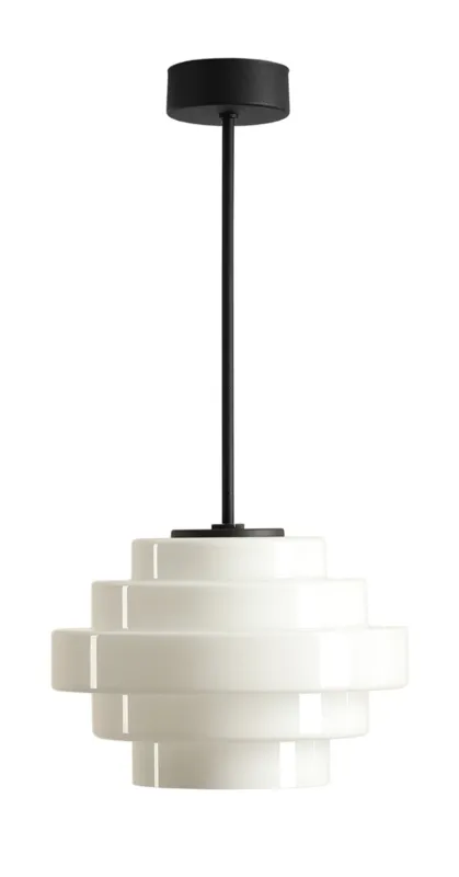 Aldex Plafon metalowy czarno-biały szklany 22cm 9001PL_G1_S z serii FILO MILKY Nowy