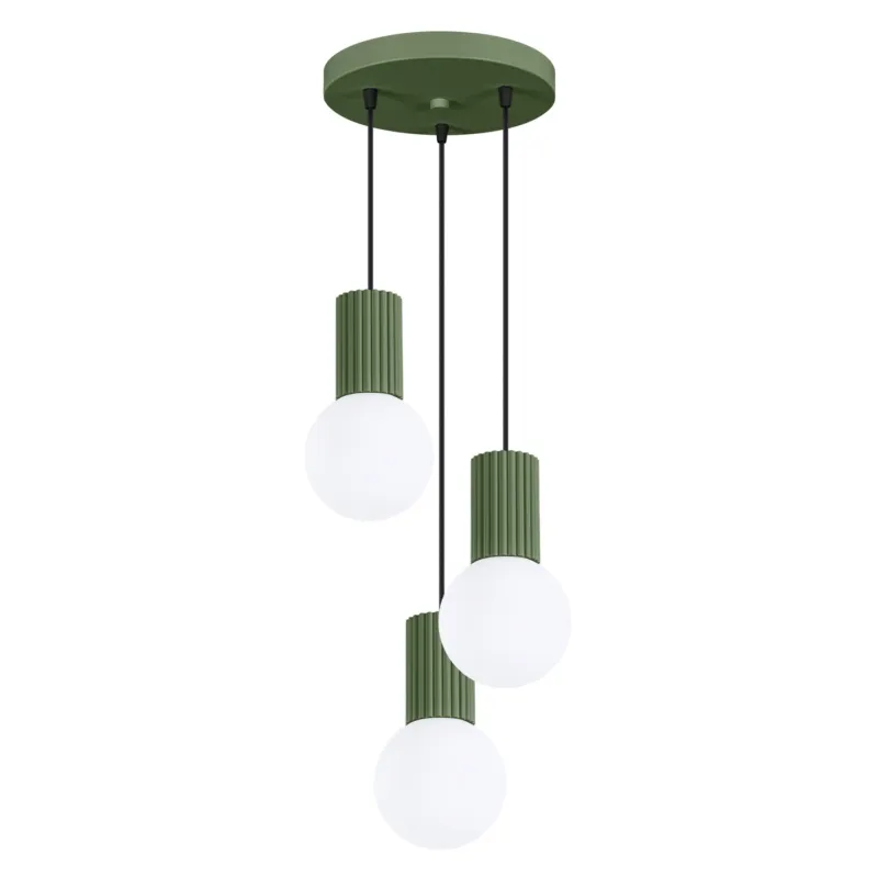 Oferta limitowana Lampa wisząca HALO 3P zielona oliwka SL.1725 - Sollux