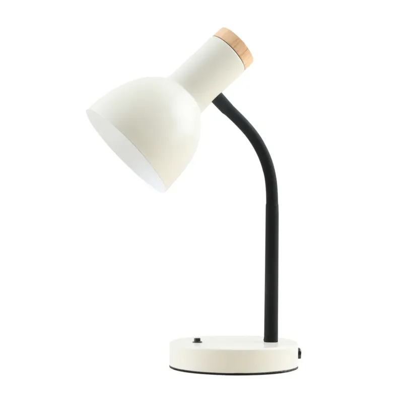 Darmowy zwrot Lampa stołowa beżowo-czarna stalowa z drewnianym detalem TB-37263A-BG z serii Senza - Lampy Italux