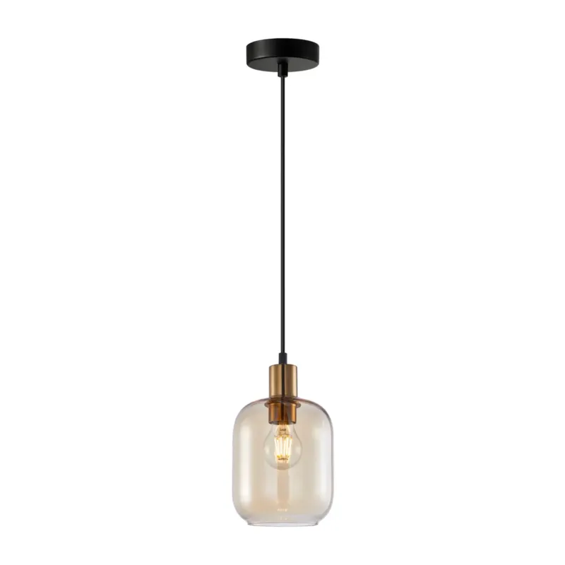 Kup teraz Lampa wisząca szklana bursztynowa 15cm PND-54738A-1-BRO-AMB z serii Norlis - Lampy Italux