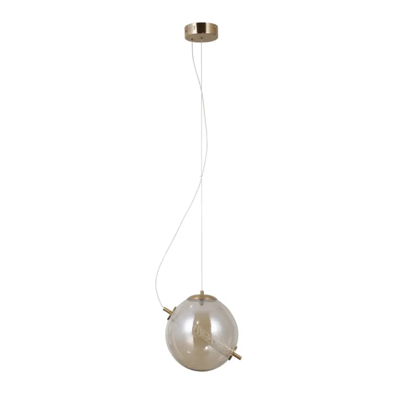 Lampa wisząca złota szklana kula 25cm PND-34366-HBR-AMB z serii Nola - Lampy Italux Niska cena