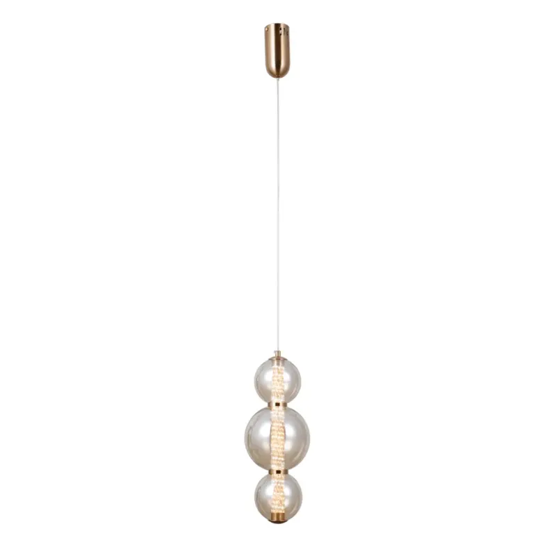 Lampa wisząca złota szklana z trzema kulami PND-34359-3V-HBR-AMB z serii Butero - Lampy Italux Bezpieczna płatność