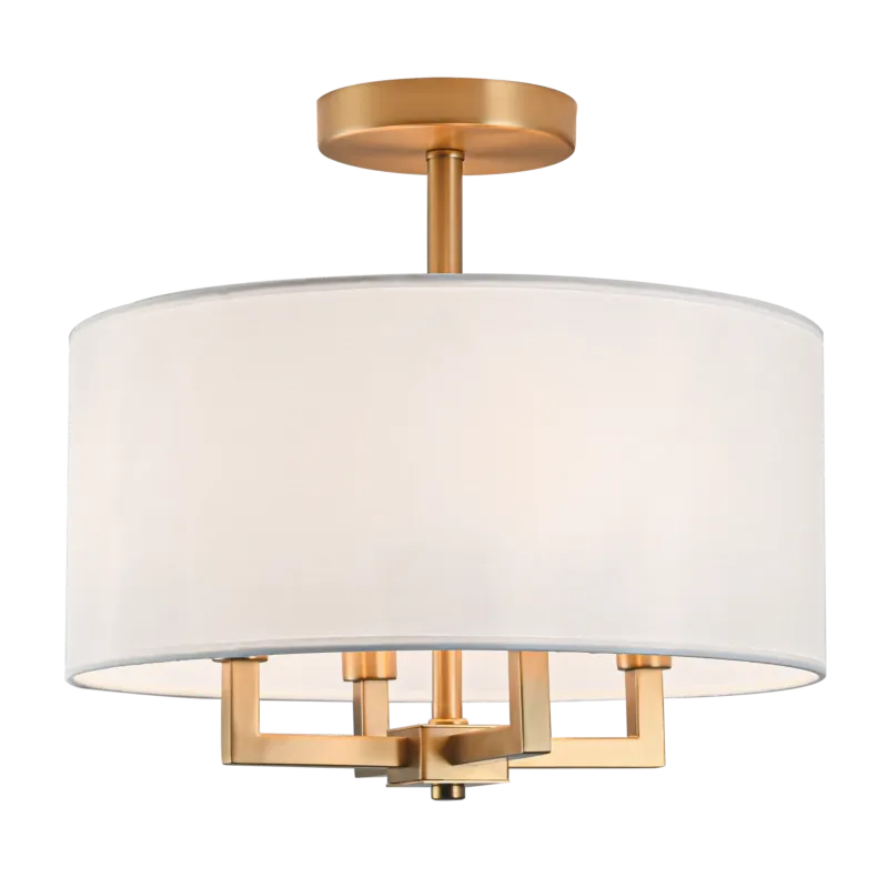 Plafon mosiężny z białym abażurem 40cm C04913BR-WH z serii LILLE - Cosmo Light Nie przegap