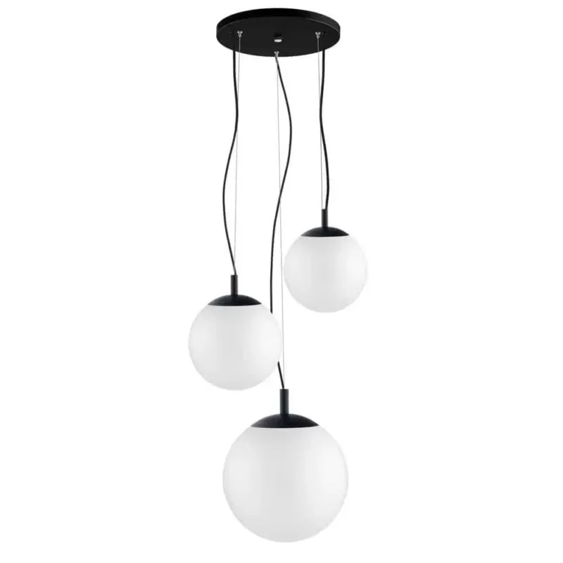 Ograniczona ilość Lampa wisząca minimalistyczna potrójna ALUR 2 10726302 czerń i biel - Kaspa
