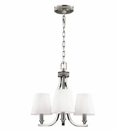 Wyprzedaż Lampa wisząca chromowana 3-punktowa z białymi kloszami FE/PAVE3 z serii PAVE - Elstead Lighting