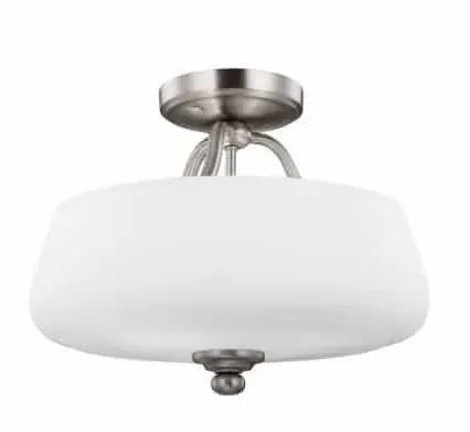 Oferta czasowa Plafon metalowy srebrny z białym kloszem 3-punktowy FE/VINTNER/SF z serii VINTNER - Elstead Lighting