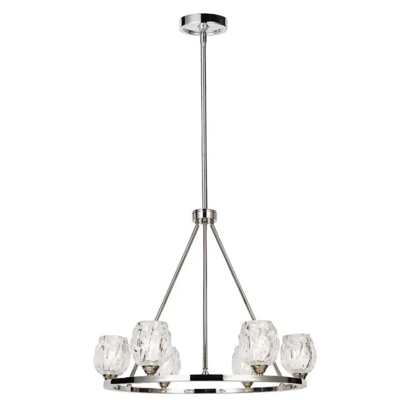 Oferta czasowa Żyrandol chromowany 6-punktowy ze szklanymi kloszami FE/RUBIN6 z serii RUBIN - Elstead Lighting