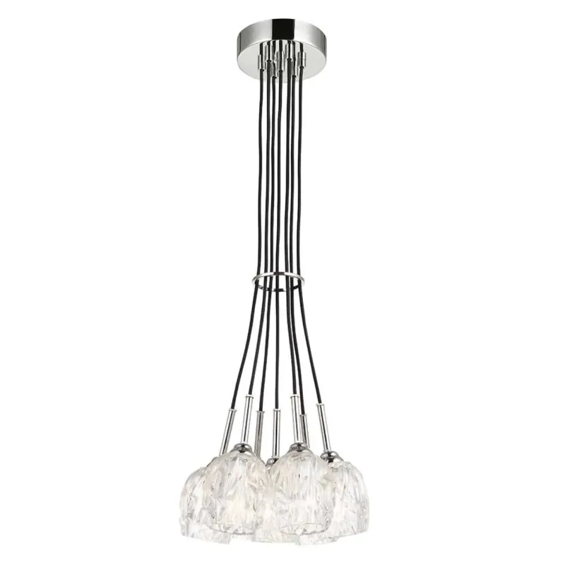 Żyrandol chromowany szklany 7-punktowy FE/RUBIN/7P z serii RUBIN - Elstead Lighting Hit cenowy