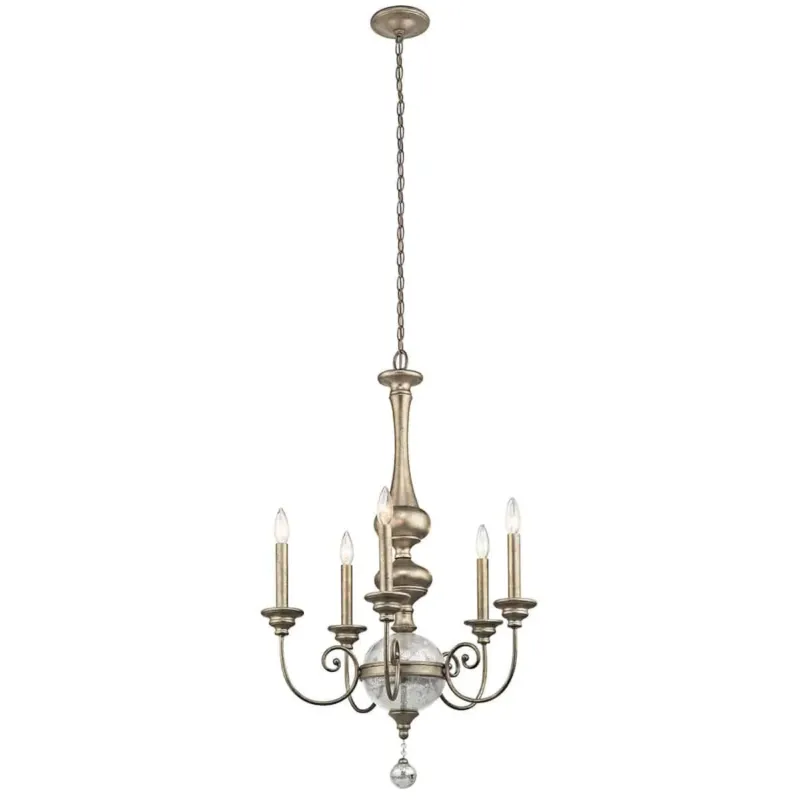 Żyrandol metalowy złoty 5-punktowy KL/ROSALIE/5B z serii ROSALIE - Elstead Lighting Obniżka ceny