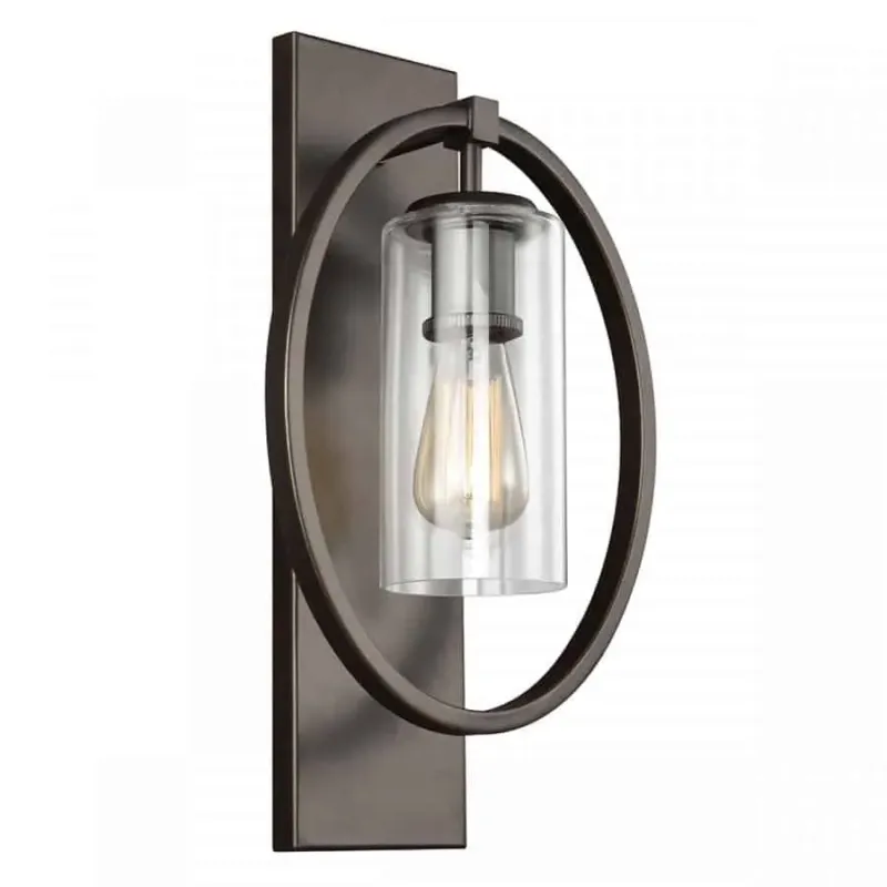 Kinkiet metalowy czarny z szklanym kloszem FE/MARLENA1 ANBZ z serii MARLENA - Elstead Lighting Ostatnie sztuki
