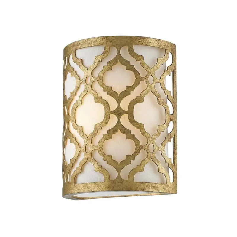 Bezpieczna płatność Kinkiet złoty metalowy z tkaniną ARABELLA1 z serii ARABELLA - Elstead Lighting