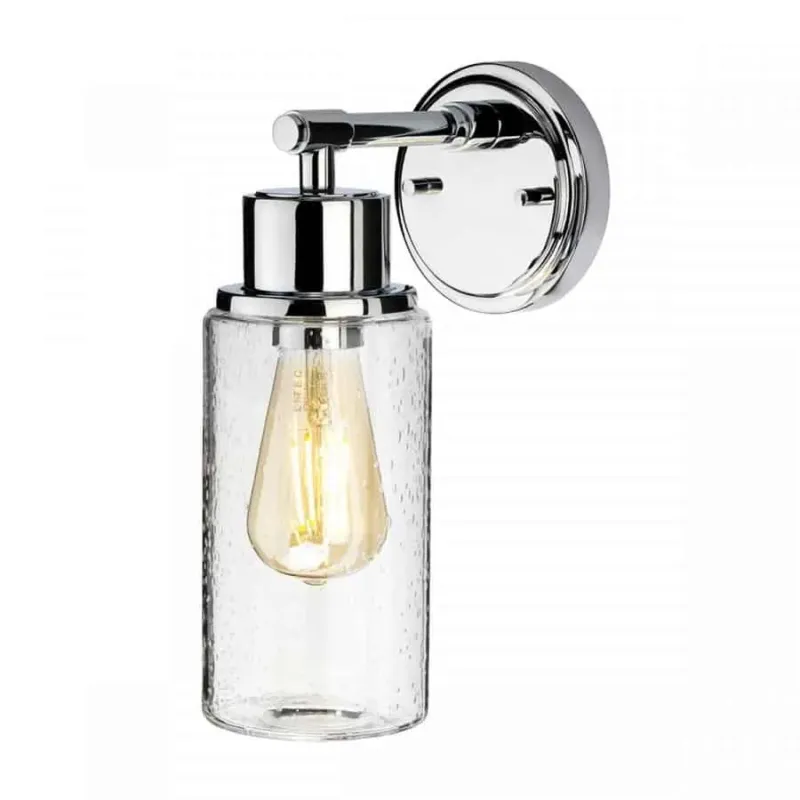 Kinkiet łazienkowy chromowany szklany 1-punktowy BATH/MORVAH1 PC z serii MORVAH - Elstead Lighting Szybka wysyłka