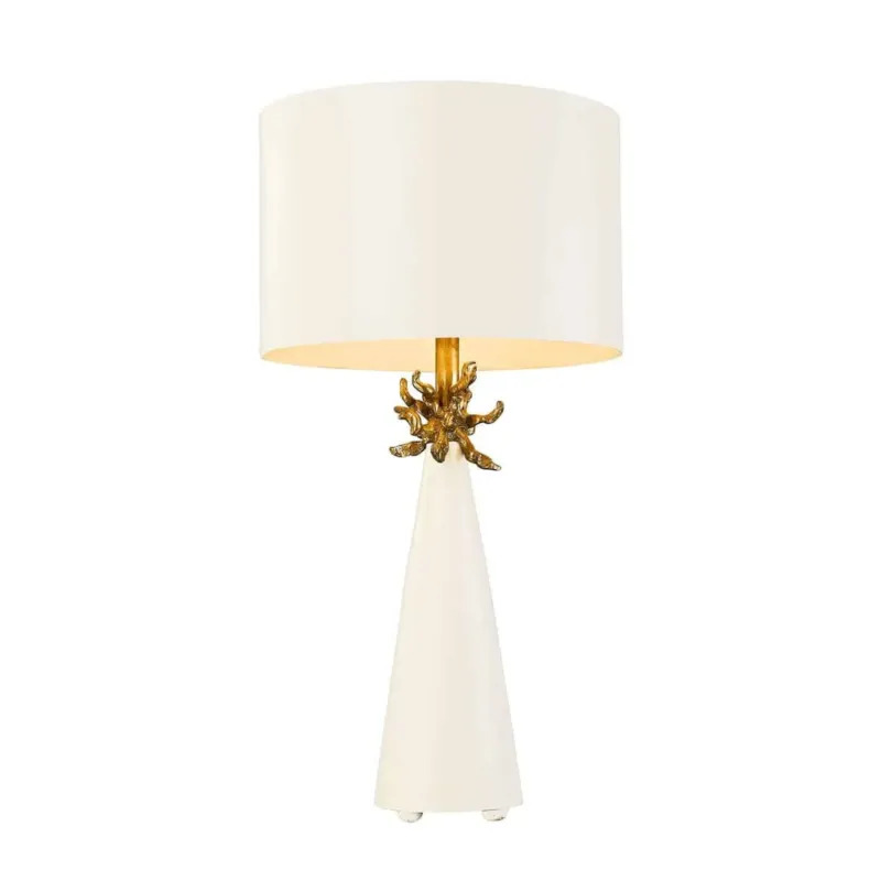 Lampa stołowa biała ze złotym detalem FB/NEO/TL FR WHT z serii NEO - Elstead Lighting Cena promocyjna