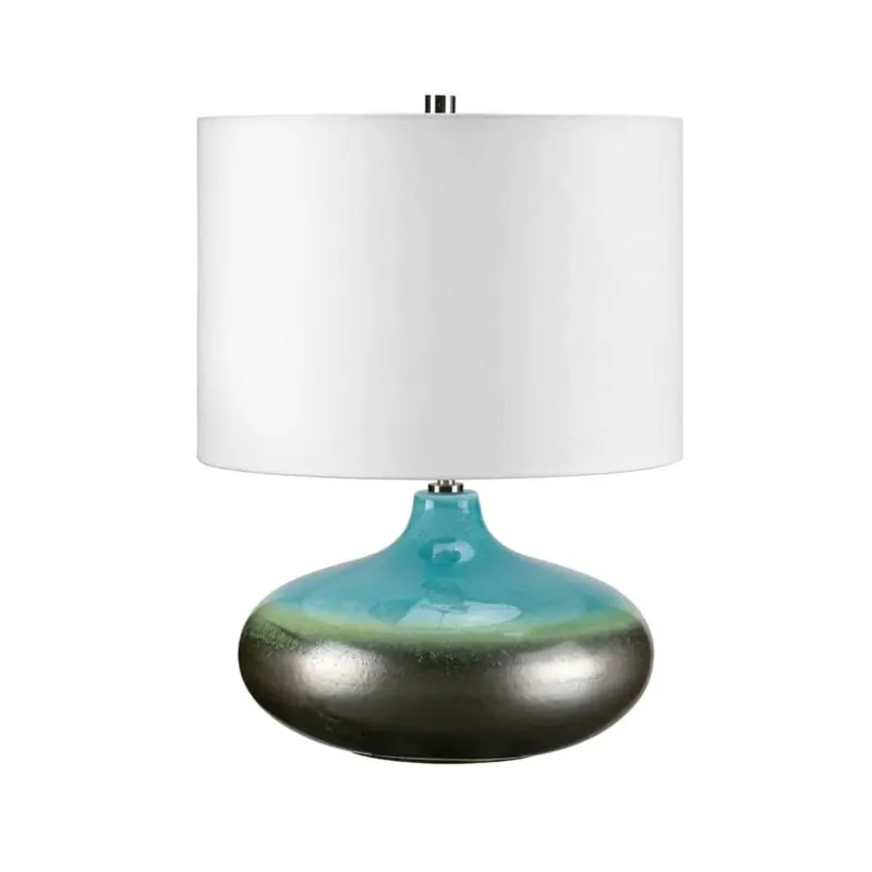 Rabat Lampa stołowa ceramiczna multikolor z białym abażurem LAGUNA/TL SM z serii LAGUNA - Elstead Lighting