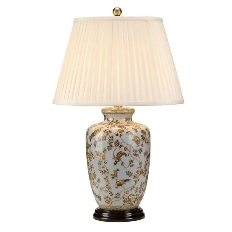 Lampa stołowa ceramiczna wzorzysta z abażurem GOLD BIRDS/TL z serii GOLD BIRDS - Elstead Lighting Bezpieczna płatność