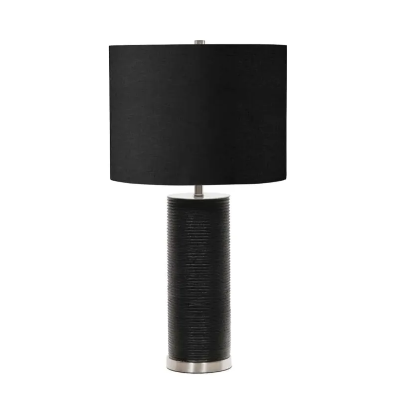 Lampa stołowa czarna z tekstylnym abażurem RIPPLE/TL BLK z serii RIPPLE - Elstead Lighting Obniżka ceny