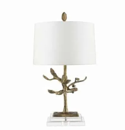 Lampa stołowa mosiężna z białym abażurem AUDUBONPK z serii AUDUBON - Elstead Lighting Szybka dostawa