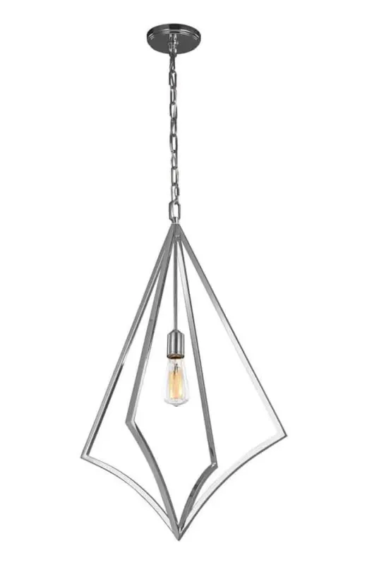 Obniżka ceny Lampa wisząca metalowa chromowana geometryczna FE/NICO/P/L CH z serii NICO - Elstead Lighting