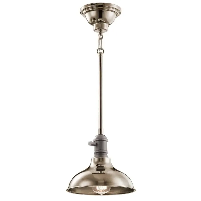 Ostatnie sztuki Lampa wisząca metalowa srebrna 1-punktowa KL/COBSON/MP PN z serii COBSON - Elstead Lighting