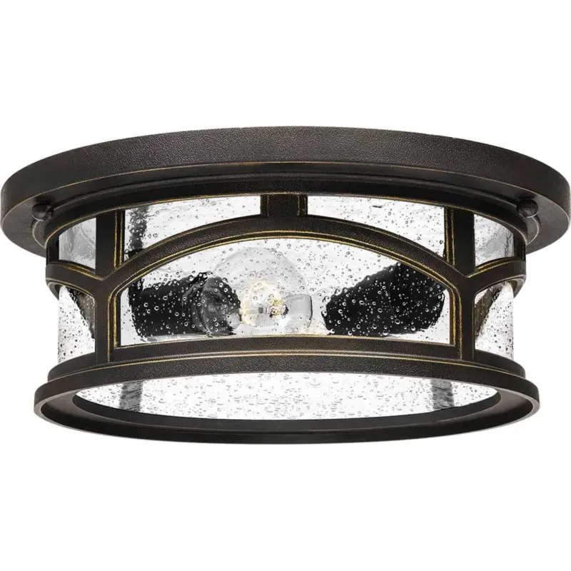 Plafon klasyczny czarny ze złotem 2-punktowy QZ/MARBLEHEAD/F z serii MARBLEHEAD - Elstead Lighting Łatwy zwrot