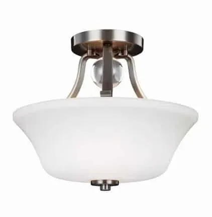 Plafon metalowy srebrny z białym szklanym kloszem FE/EVINGTN/SF SN z serii EVINGTN - Elstead Lighting Do wyczerpania zapasów
