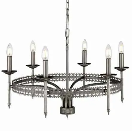 Żyrandol metalowy czarny 6-punktowy CROWN6 z serii CROWN - Elstead Lighting Ostatnie sztuki