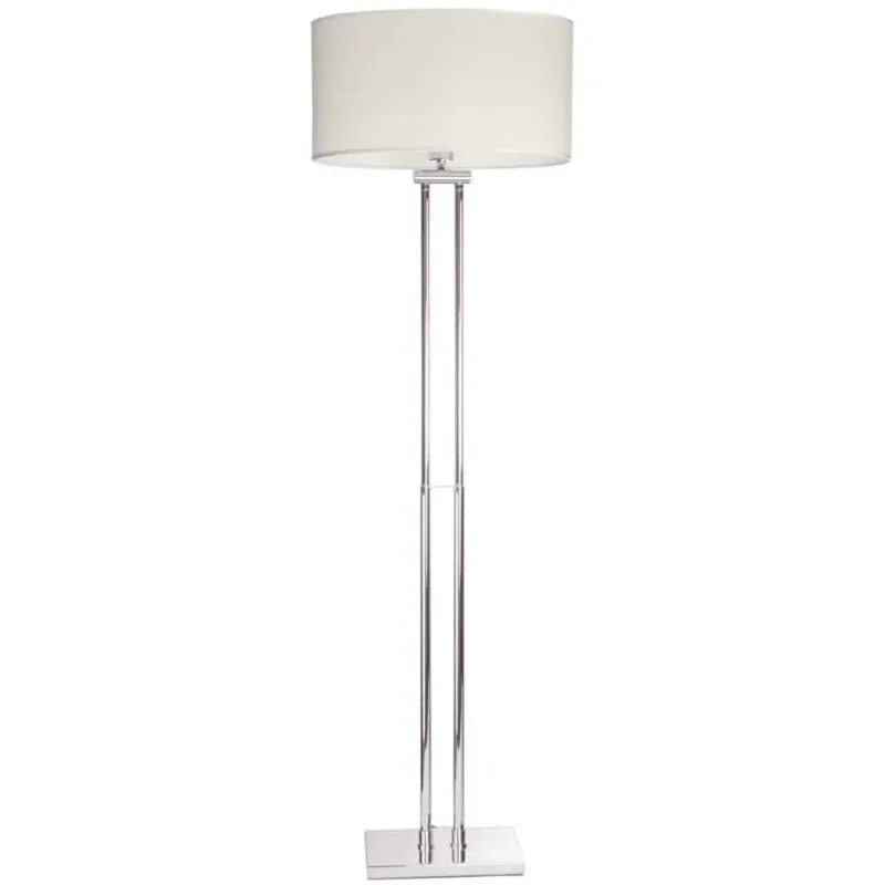 Kup online Lampa podłogowa chromowana z białym abażurem F01451CH-WH z serii ATHENS - Cosmo Light