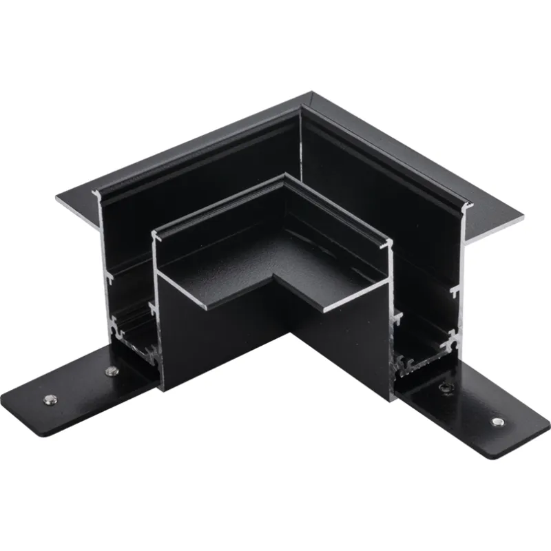 Łącznik L podtynkowy szynoprzewodu magnetycznego Komatsu 48V - Czarny 6509 - Antigo Wyjątkowa oferta