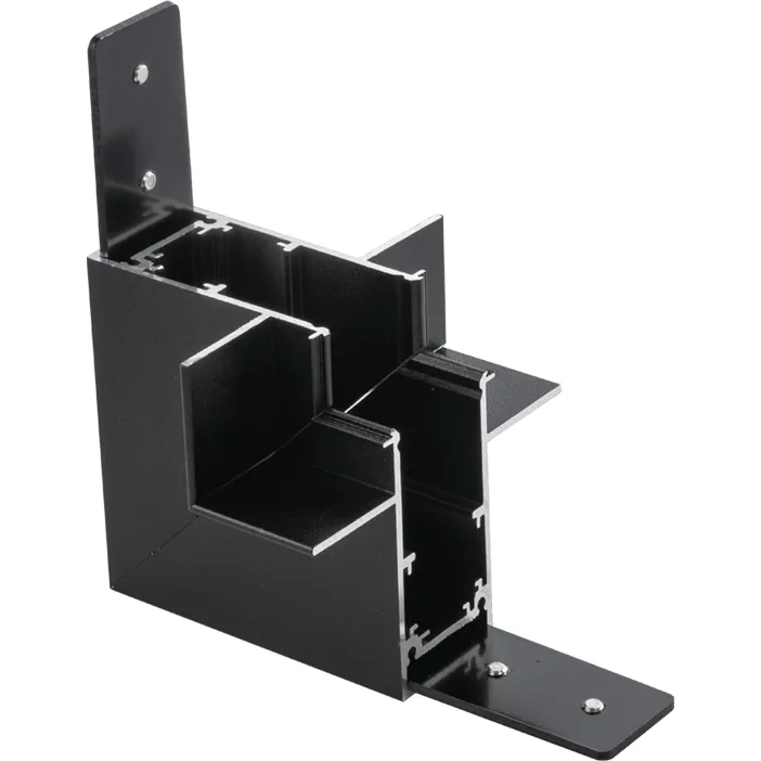 Łącznik L podtynkowy ściana - sufit szynoprzewodu magnetycznego Komatsu 48V - Czarny 6513 - Antigo Oferta limitowana