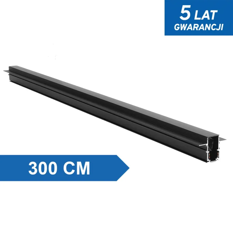 Ekspresowa dostawa Szyna magnetyczna podtynkowa 300cm 12,5mm czarna 1188 - Decorativi
