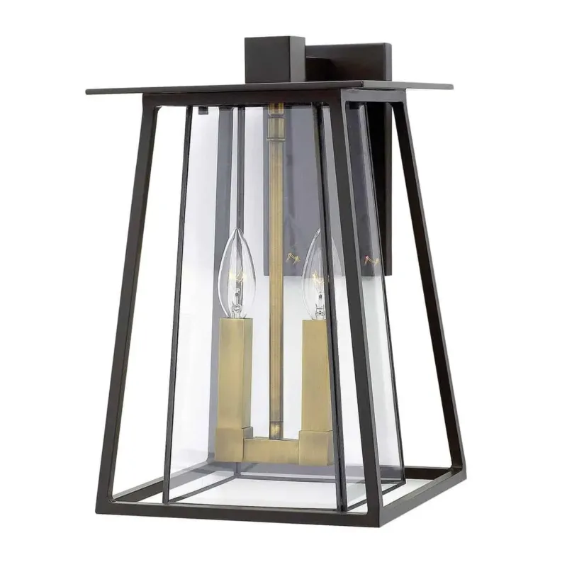 Kinkiet zewnętrzny brązowy szklany 2-punktowy HK/WALKER2/L z serii WALKER - Elstead Lighting Wyprzedaż