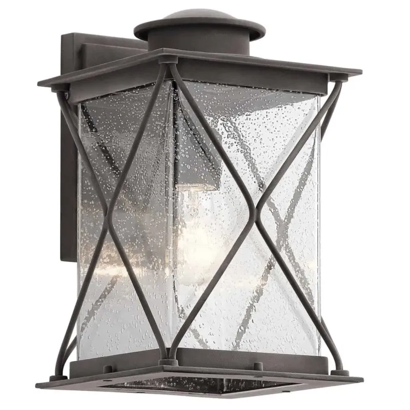 Kinkiet zewnętrzny grafitowy metalowy ze szkłem KL/ARGYLE2/M z serii ARGYLE - Elstead Lighting Szybka wysyłka