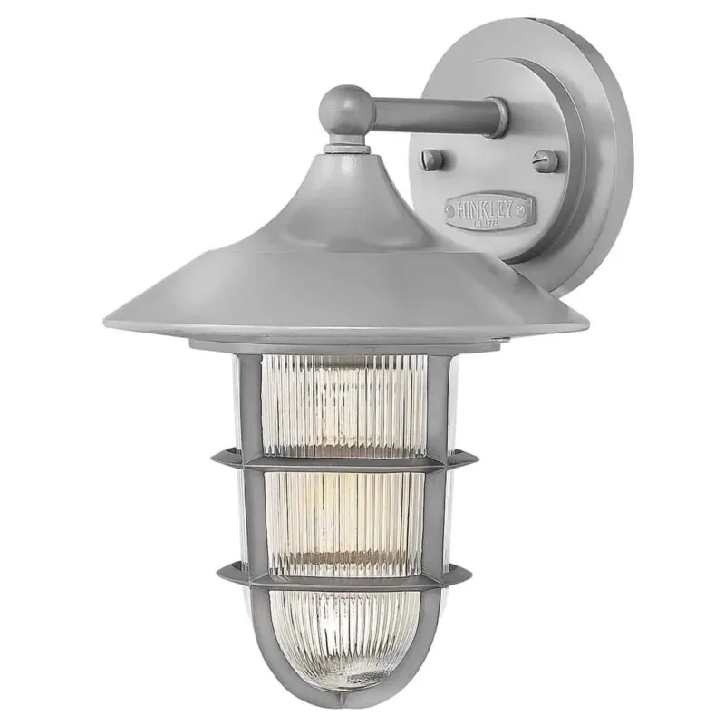 Okazja Kinkiet zewnętrzny srebrny metalowy ze szkłem HK/MARINA2/S z serii MARINA - Elstead Lighting