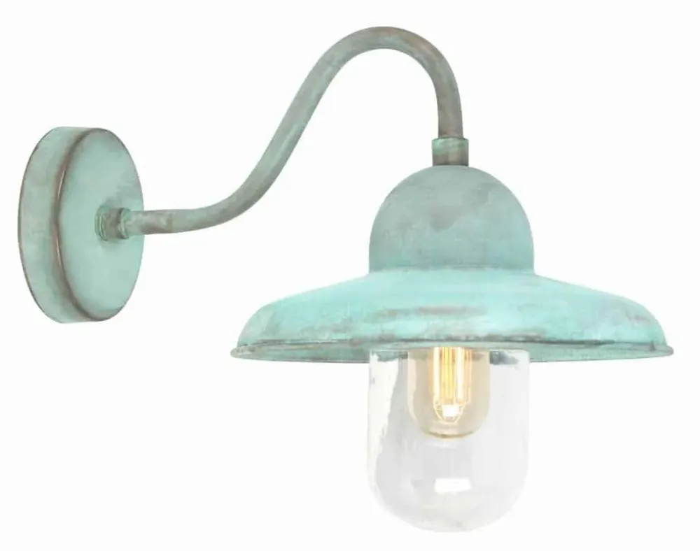 Dodaj do koszyka Kinkiet metalowy zielony ze szklanym kloszem SOMERTON V IP44 z serii SOMERTON - Elstead Lighting
