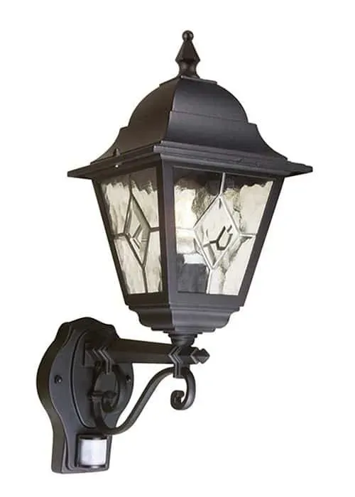 Szybka dostawa Kinkiet zewnętrzny czarny metalowy z czujnikiem ruchu NR1 z serii NORFOLK - Elstead Lighting