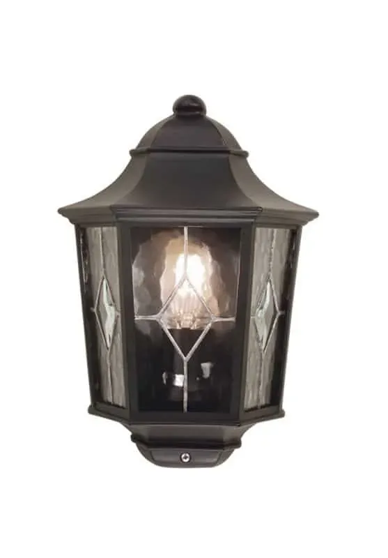 Cena promocyjna Kinkiet zewnętrzny czarny metalowy ze szkłem NR7/2 BLK z serii NORFOLK - Elstead Lighting