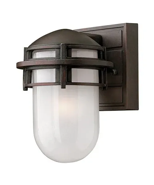 Cena promocyjna Kinkiet zewnętrzny metalowy brązowy ze szkłem HK/REEF/MINI VZ z serii REEF - Elstead Lighting