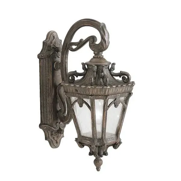 Kinkiet zewnętrzny metalowy brązowy ze szkłem KL/TOURNAI2/M z serii TOURNAI - Elstead Lighting Ostatnia szansa